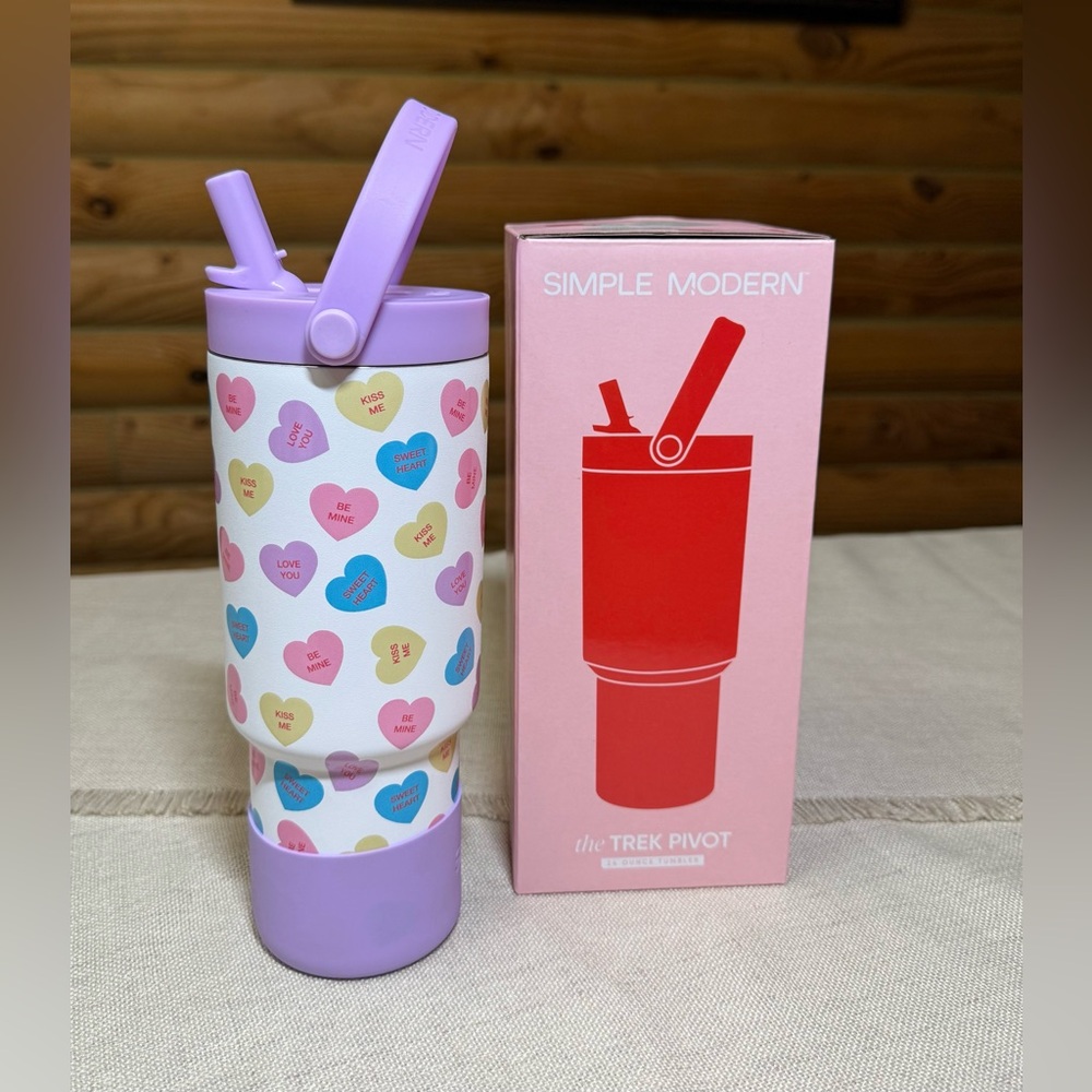 CONVERSATION HEARTS Simple Modern 24oz Kids Trek Pivot Tumbler w/Freebie - Picture 2 of 5